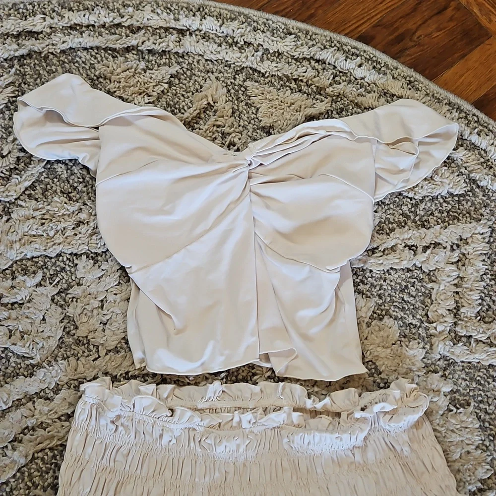 White Two-Piece Ruffle Set - Picture 3 of 3